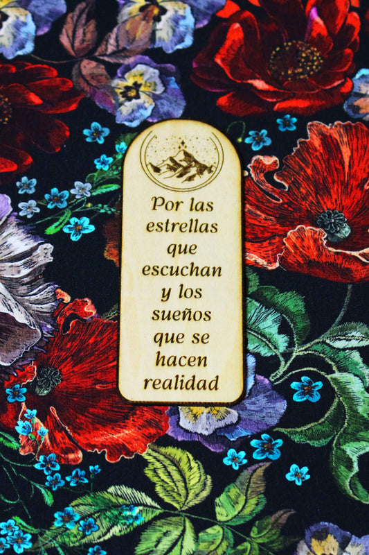 Marcapáginas "Una Corte de Rosas y Espinas: por las  estrellas que escuchan"