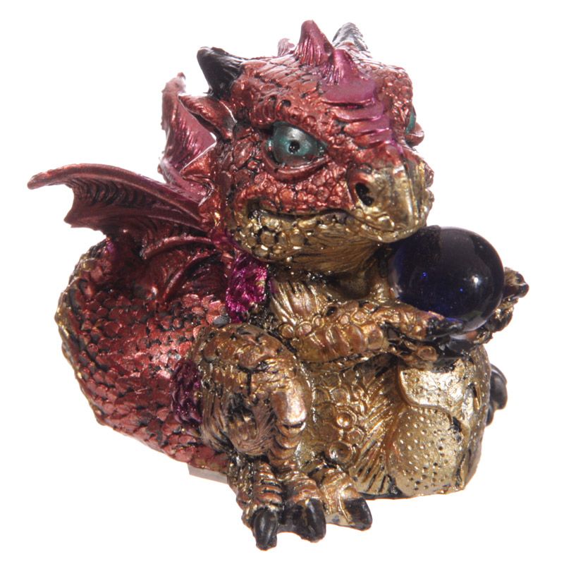 Dragón gordo con bola de cristal
