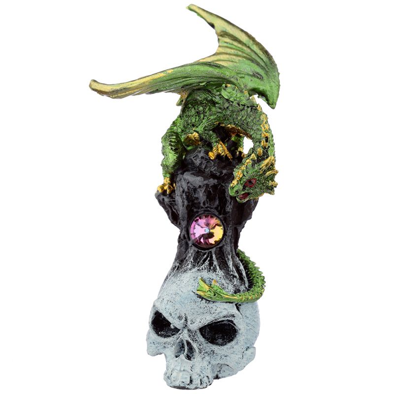 Dragón protector sobre calavera