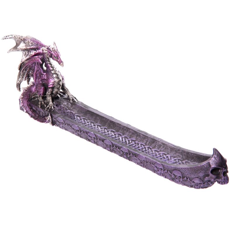 Quemador de incienso dragón balsa calavera