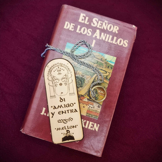 Marcapáginas de madera "El Señor de los Anillos": Di amigo y entra