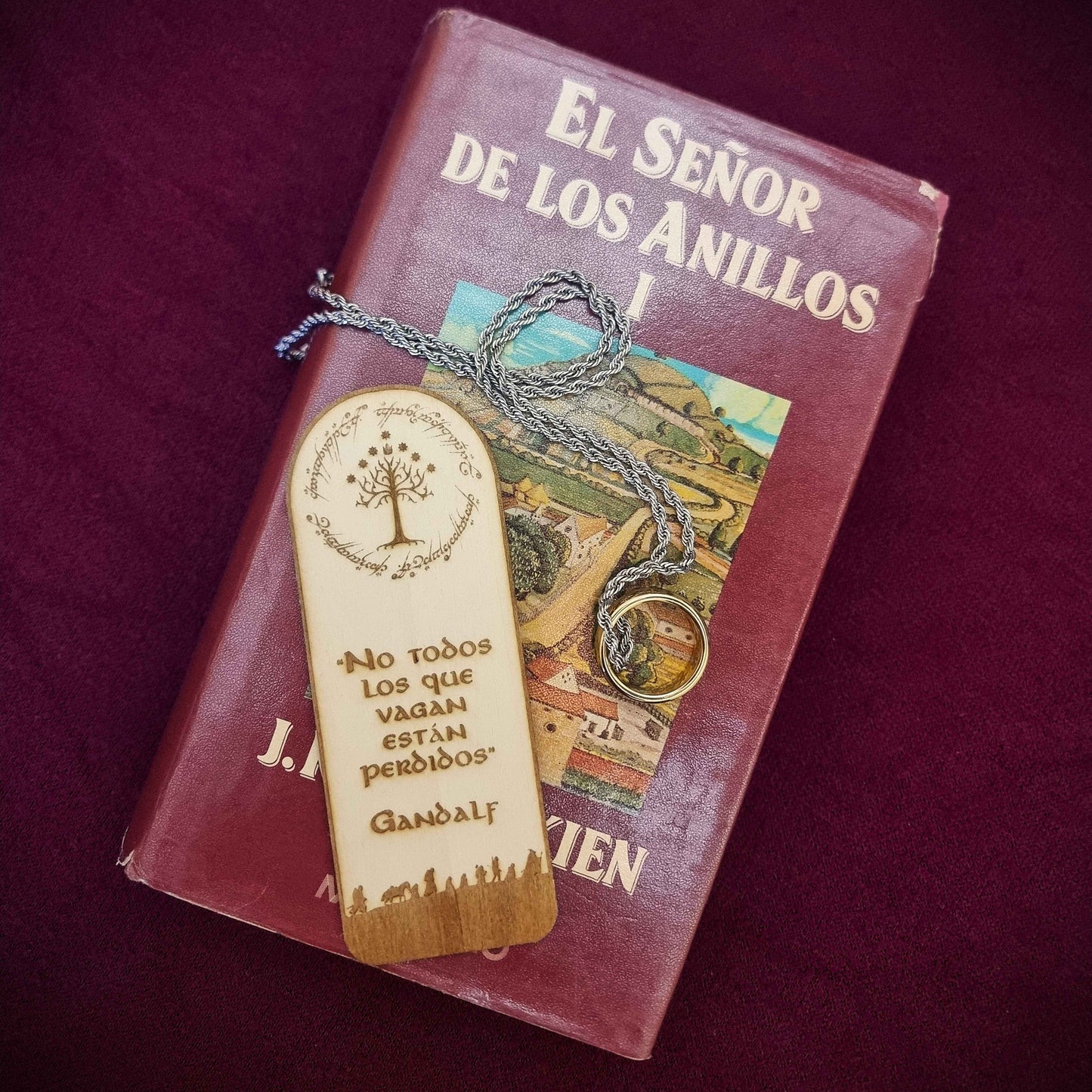 Marcapáginas de madera "El Señor de los Anillos": No todos los que vagan están perdidos