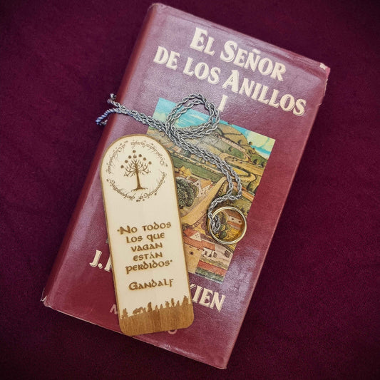 Marcapáginas de madera "El Señor de los Anillos": No todos los que vagan están perdidos