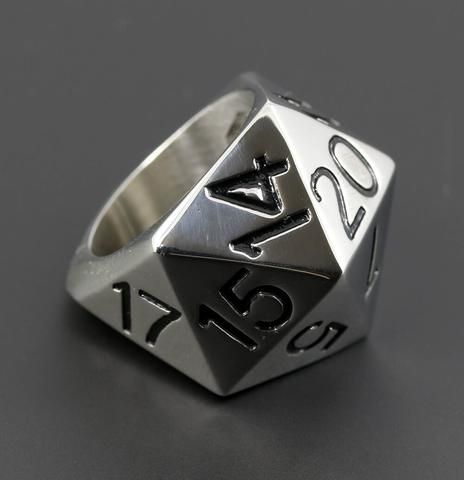 Anillo de acero inoxidable dado D20